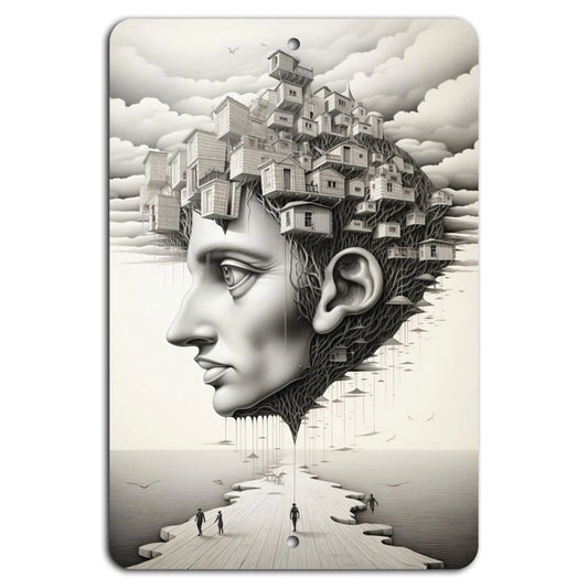Surreal Art Handmade Vertical Fantasy Aluminum Sign — product artwork