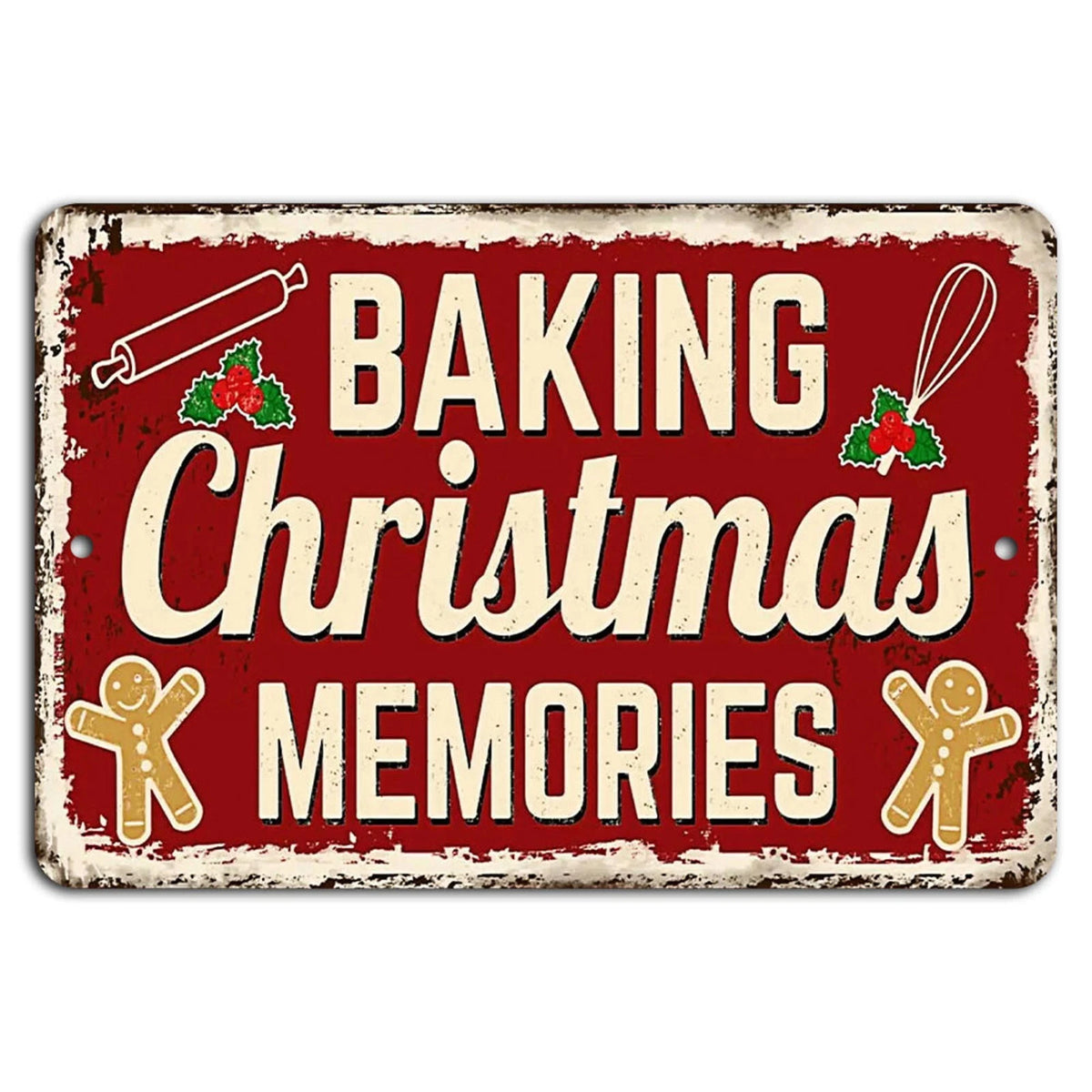 Holiday Kitchen Vintage Rustic Christmas Aluminum Sign — product artwork