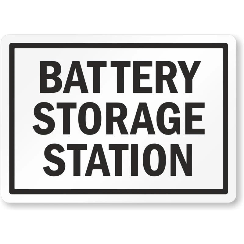 Battery Storage Station Battery Charging Aluminum Sign — product artwork
