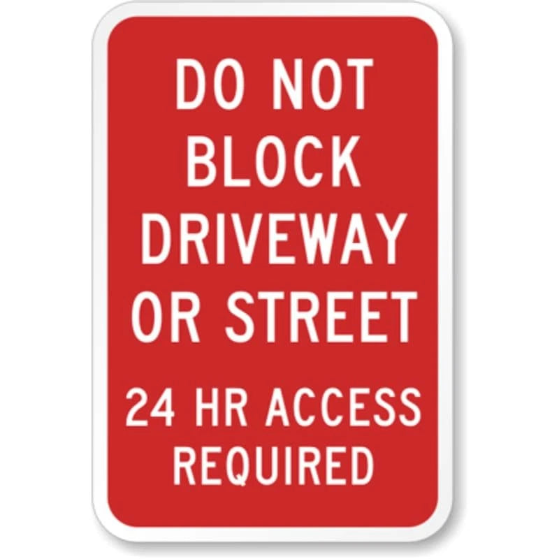 Not Block Street Parking Aluminum Sign — product artwork