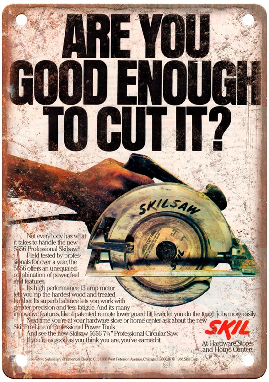 Vintage Circular Saw Tool Aluminum Sign — product artwork