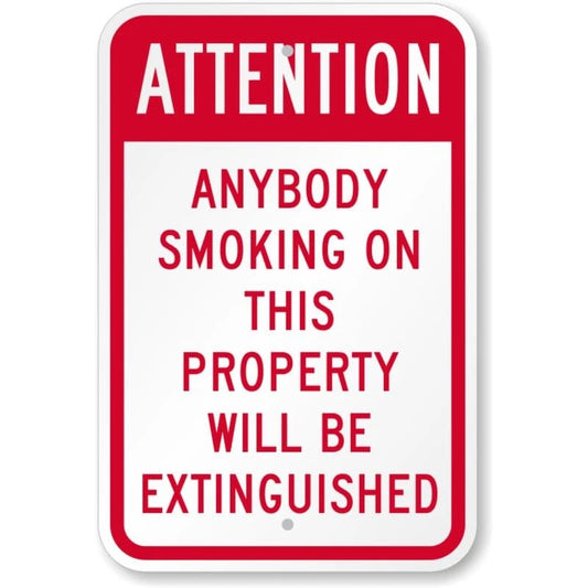 Smoking Prohibited on Property Aluminum Sign — product artwork