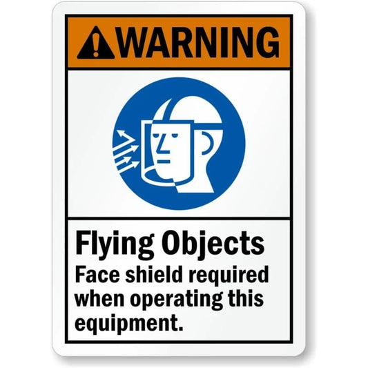 Flying Objects Face Shield Aluminum Sign — product artwork
