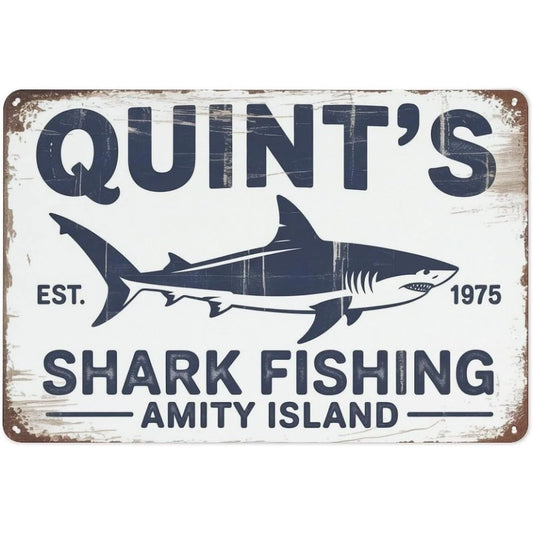 Wall Art Vintage Maritime Large Shark Aluminum Sign — product artwork