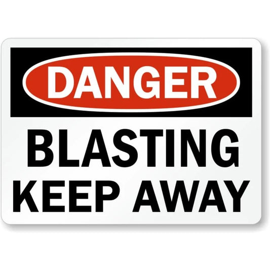 Danger Blasting Keep Away Heavy Duty Aluminum Sign — product artwork