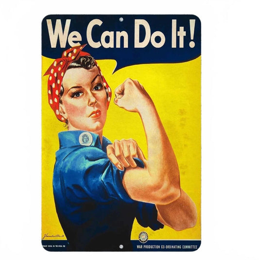 Rosie the Riveter Retro Garage Aluminum Sign — product artwork