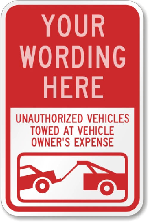Parking Tow Use Custom Aluminum Sign — product artwork