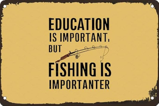 Fishing Man Cave Funny Aluminum Sign — product artwork