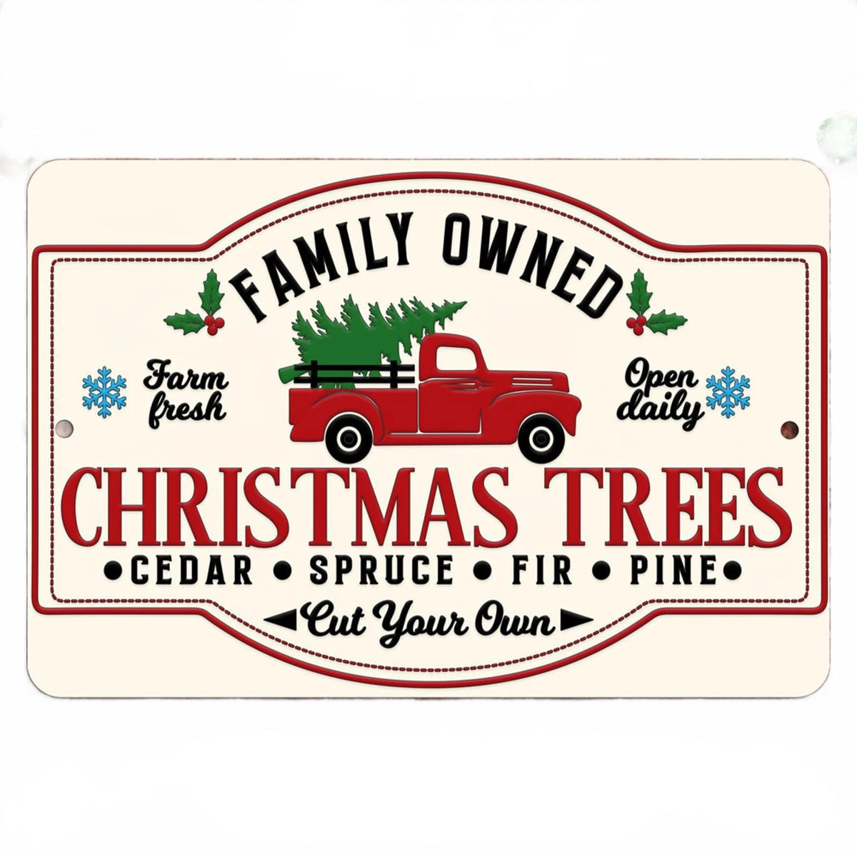 Christmas Trees Cedar Spruce Fir Pine Sign — product artwork