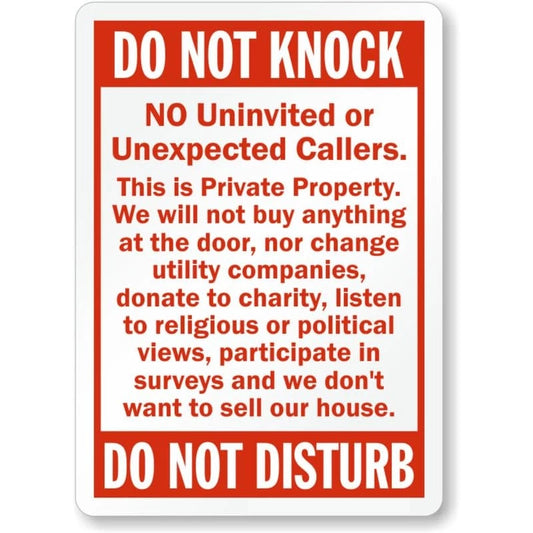 Do Not Disturb Property Aluminum Sign — product artwork