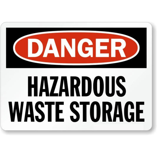 Hazardous Waste Storage Danger Aluminum Sign — product artwork