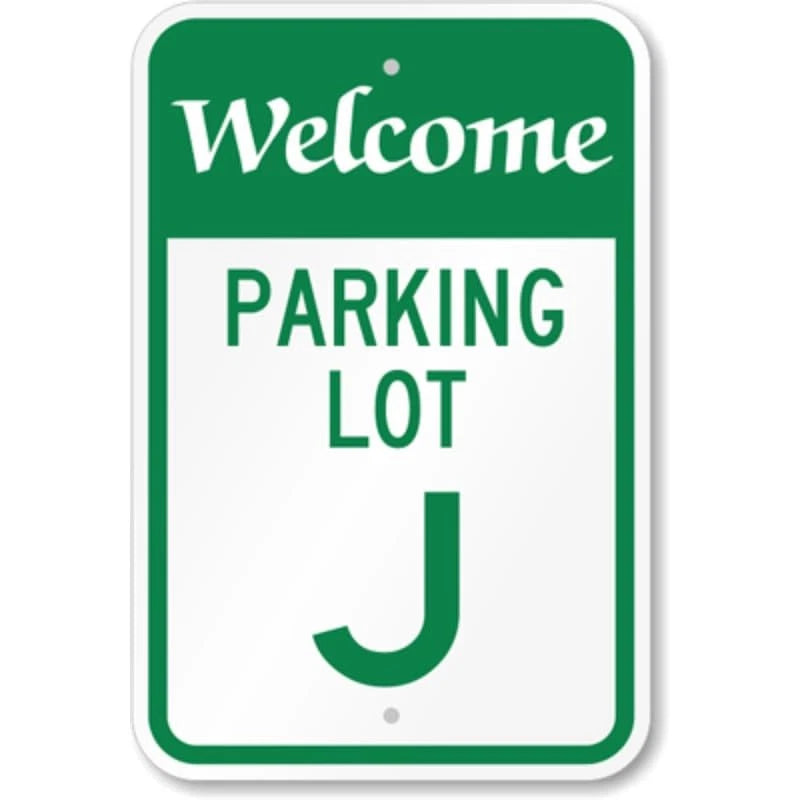 Parking Lot J Aluminum Sign — product artwork