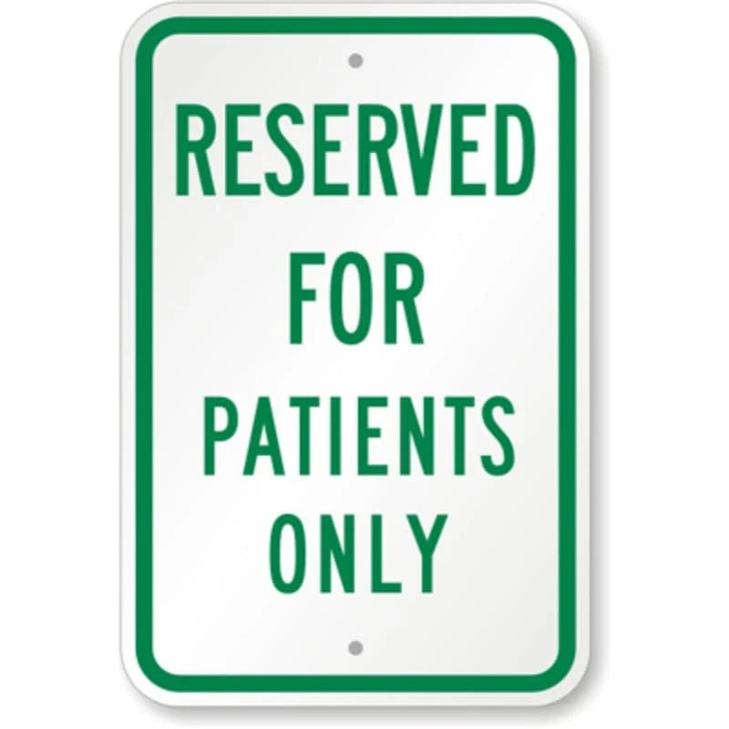 Patients Only Parking Aluminum Sign — product artwork