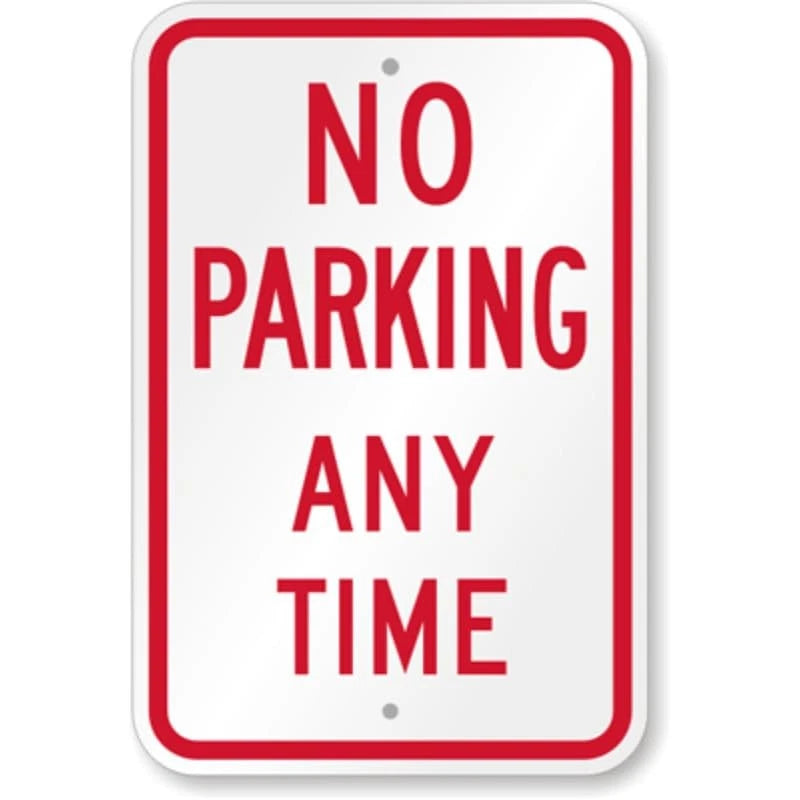 No Parking Plastic Aluminum Sign — product artwork