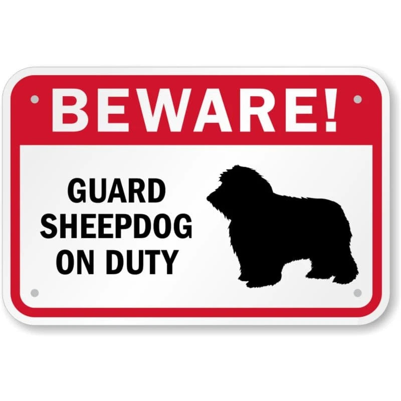 Sheepdog on Duty Aluminum Sign — product artwork