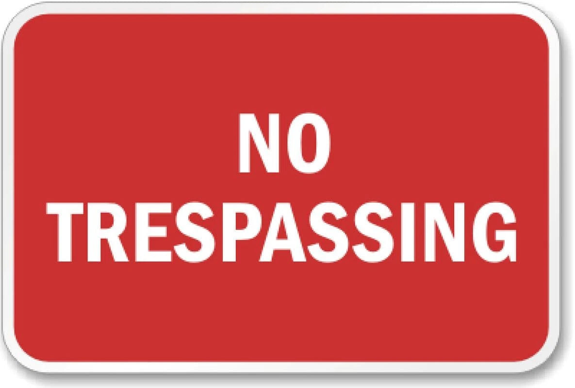 No Trespassing Security Aluminum Sign — product artwork