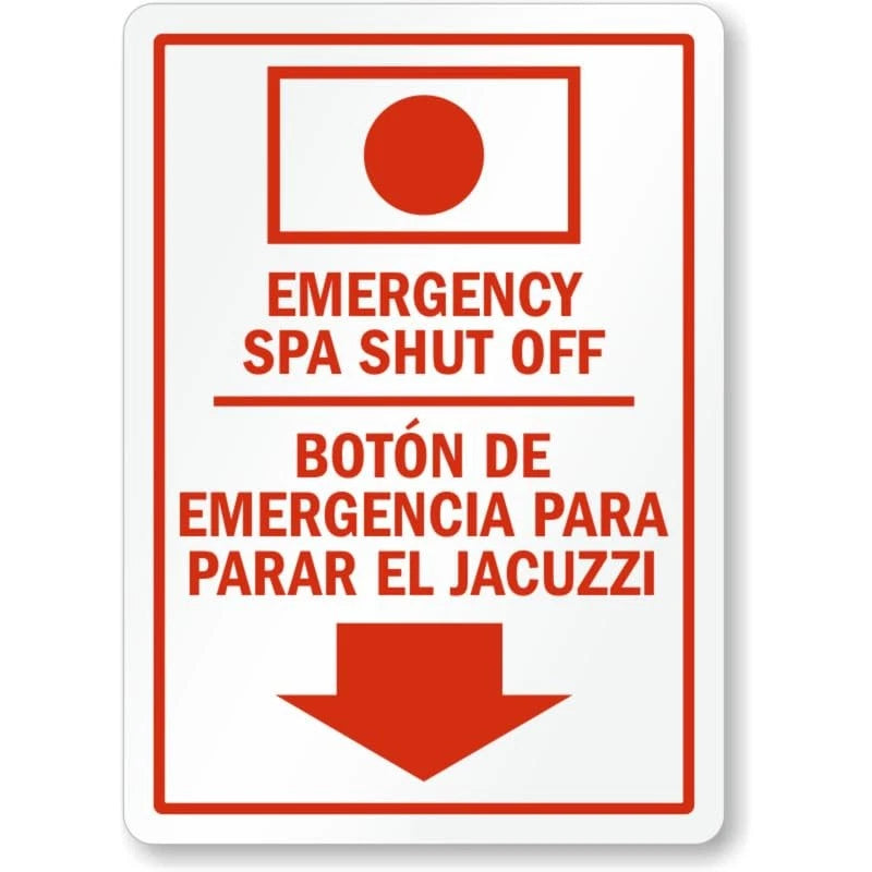 Spanish Swim at Own Risk Aluminum Sign — product artwork