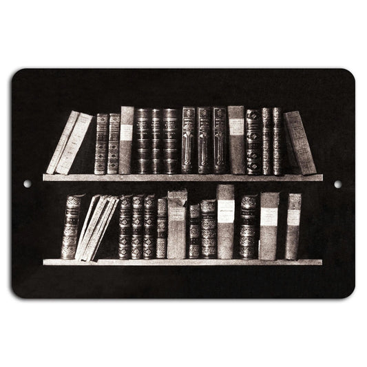 Vintage Library Rustic Decorative Aluminum Sign — product artwork