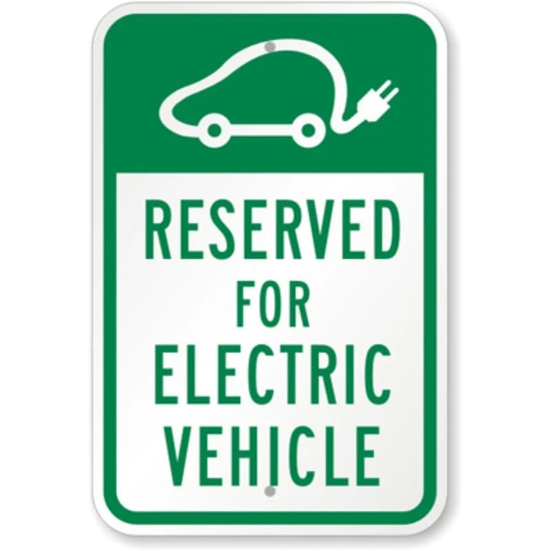 Reserved for Electric Vehicle Aluminum Sign — product artwork