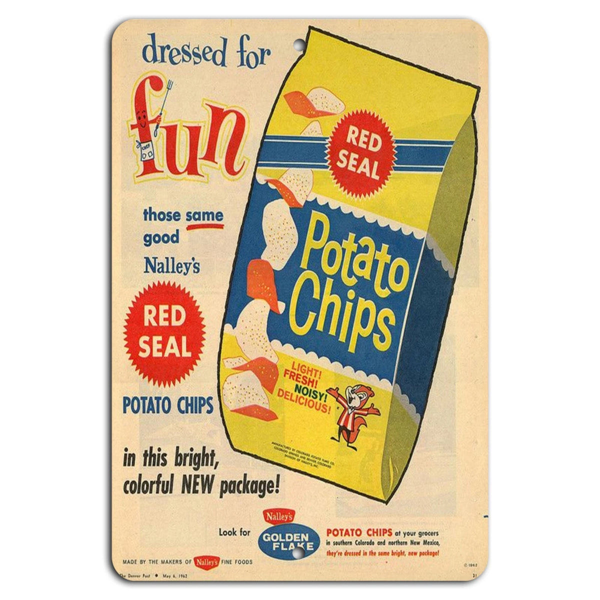 Retro Nalley's Chips Vintage Kitchen Aluminum Sign — product artwork
