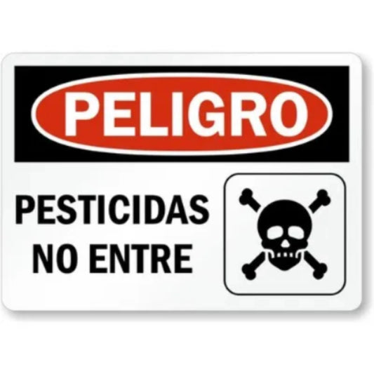 Spanish Peligro Pesticidas Aluminum Sign — product artwork