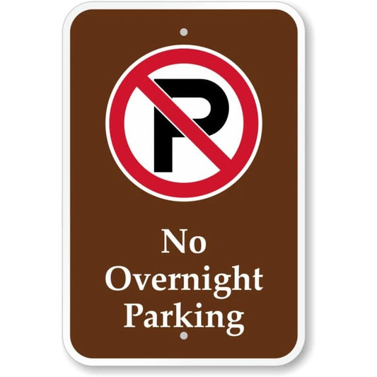 No Overnight Parking Campground Aluminum Sign — product artwork