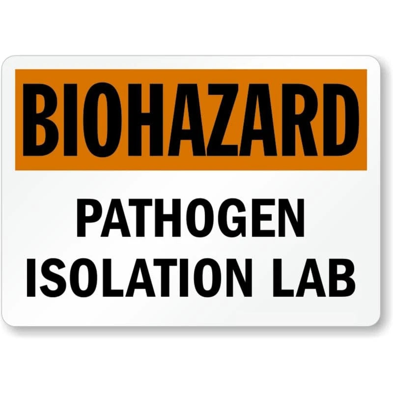 Pathogen Isolation Lab Biohazard Aluminum Sign — product artwork