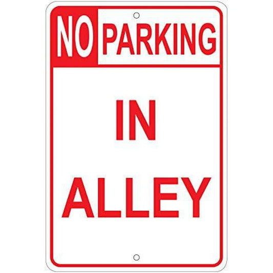 No Parking Heavy Duty Wall Mounted Aluminum Sign — product artwork
