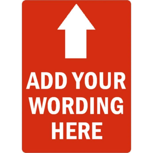 Custom Up Arrow Message Aluminum Sign — product artwork