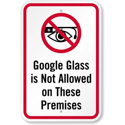 No Google Glass Aluminum Sign — product artwork
