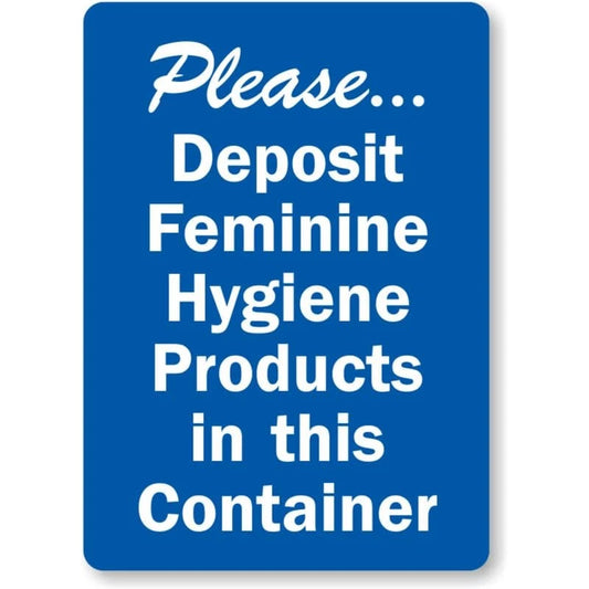 Feminine Hygiene Bathroom Aluminum Sign — product artwork