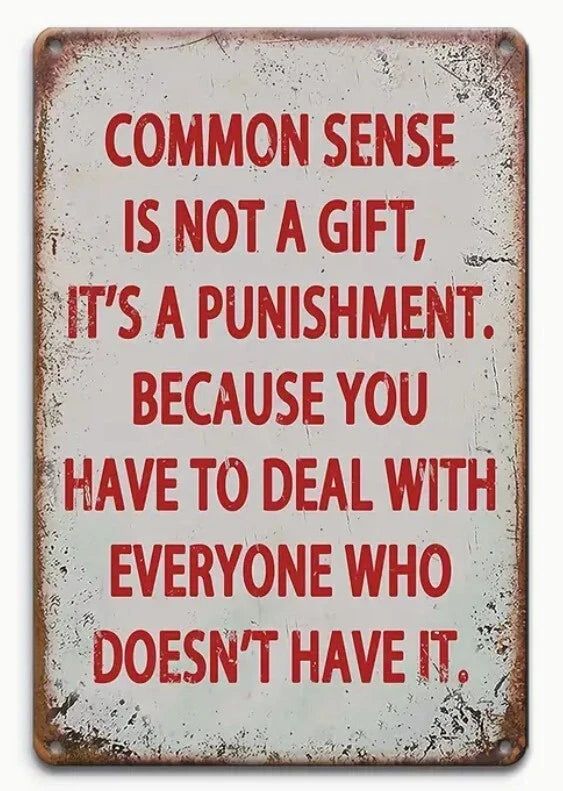 Common Sense Is Not a Gift Funny Aluminum Sign — product artwork