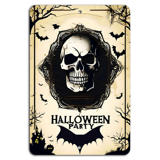 Halloween Party Vintage Spooky Decorative Aluminum Sign — product artwork