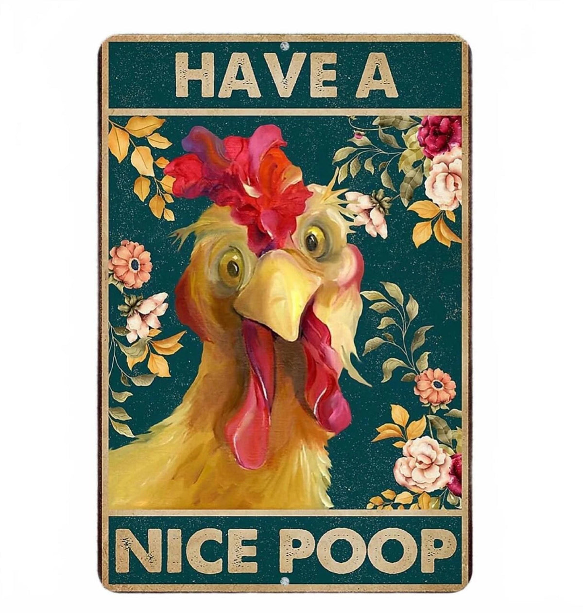 Funny Bathroom Door Mounted Aluminum Sign — product artwork