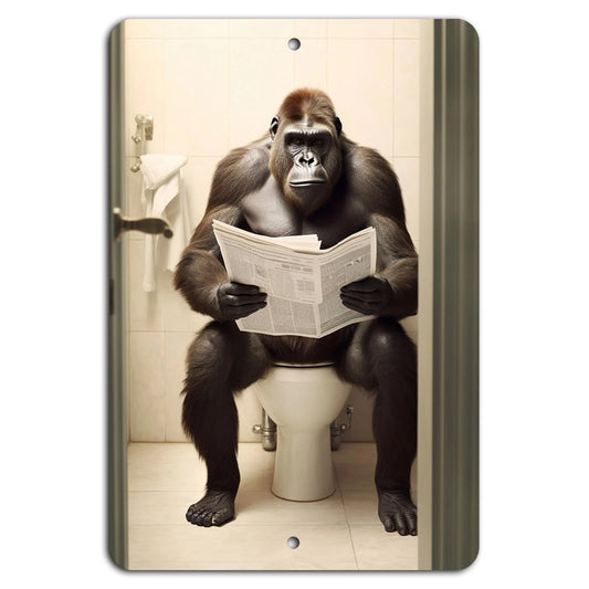 Bathroom Humor Gorilla Reading Time Vintage Aluminum Sign — product artwork