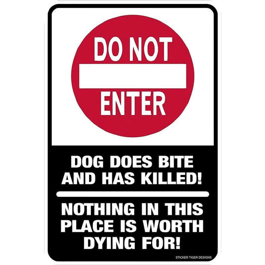 Dog Bite Warning Caution Off Limits Aluminum Sign — product artwork