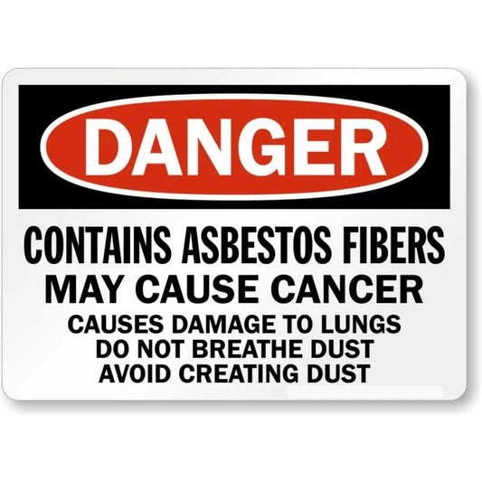 Danger Asbestos Fibers Do Not Breathe Dust Aluminum Sign — product artwork