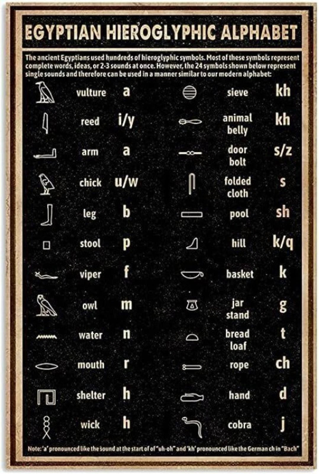 Vintage Egyptian Knowledge Office Funny Aluminum Sign — product artwork