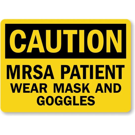 Mrsa Patient Wear Mask Aluminum Sign — product artwork