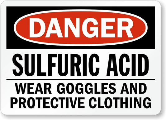 Warning Acid Wear Goggles Danger Aluminum Sign — product artwork