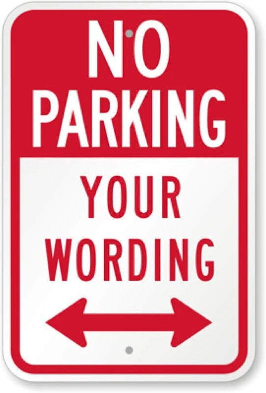 No Parking Arrow Traffic Aluminum Sign — product artwork