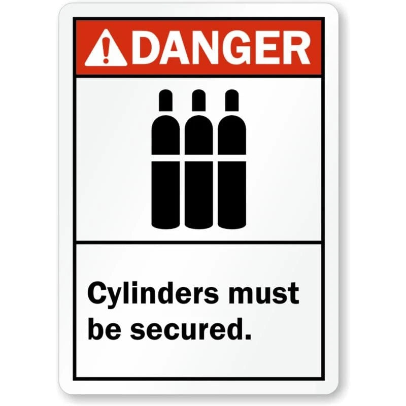 Cylinders Secured Ansi Danger Aluminum Sign — product artwork