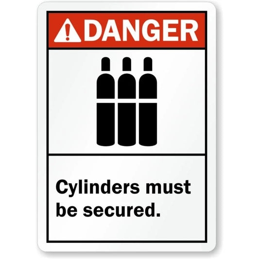 Cylinders Secured Ansi Danger Aluminum Sign — product artwork