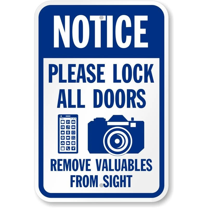 Lock Door When Finished Aluminum Sign — product artwork