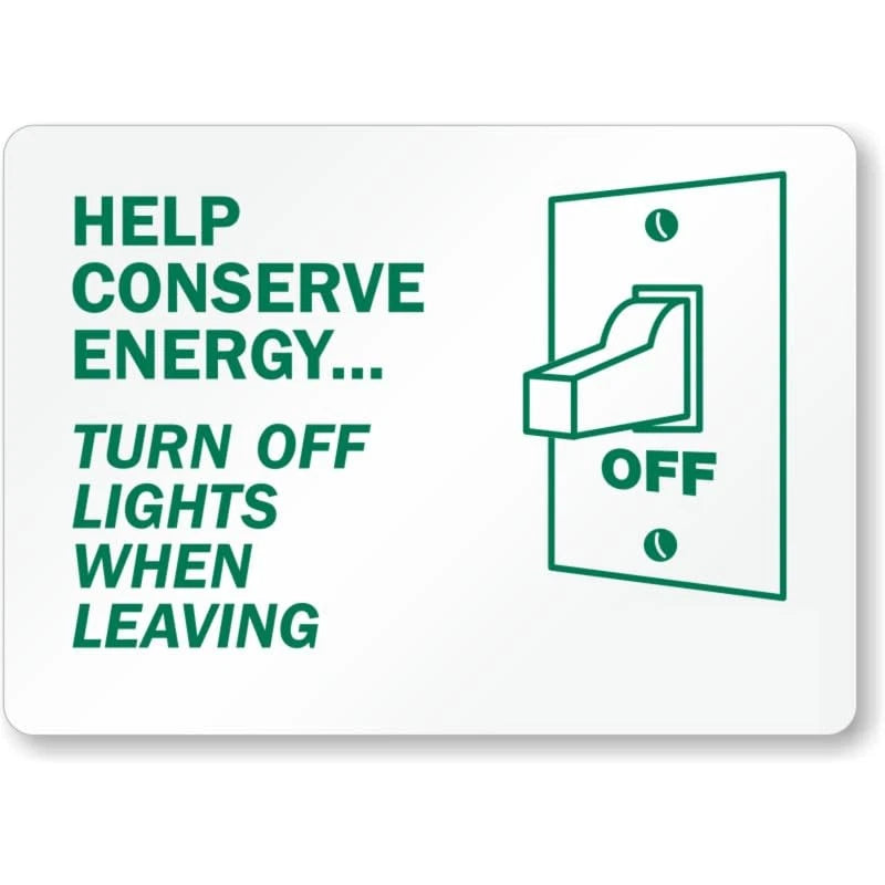 Go Green Conserve Energy Aluminum Sign — product artwork