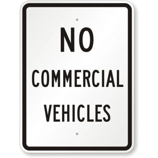 No Commercial Vehicles Aluminum Sign — product artwork