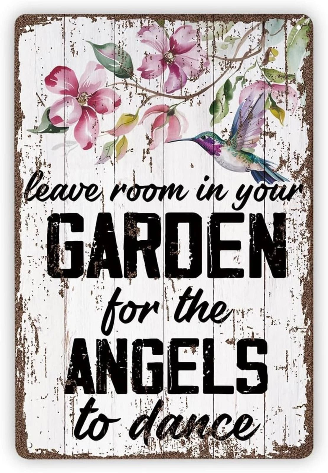 Leave Room in Your Garden for Angels Aluminum Sign — product artwork