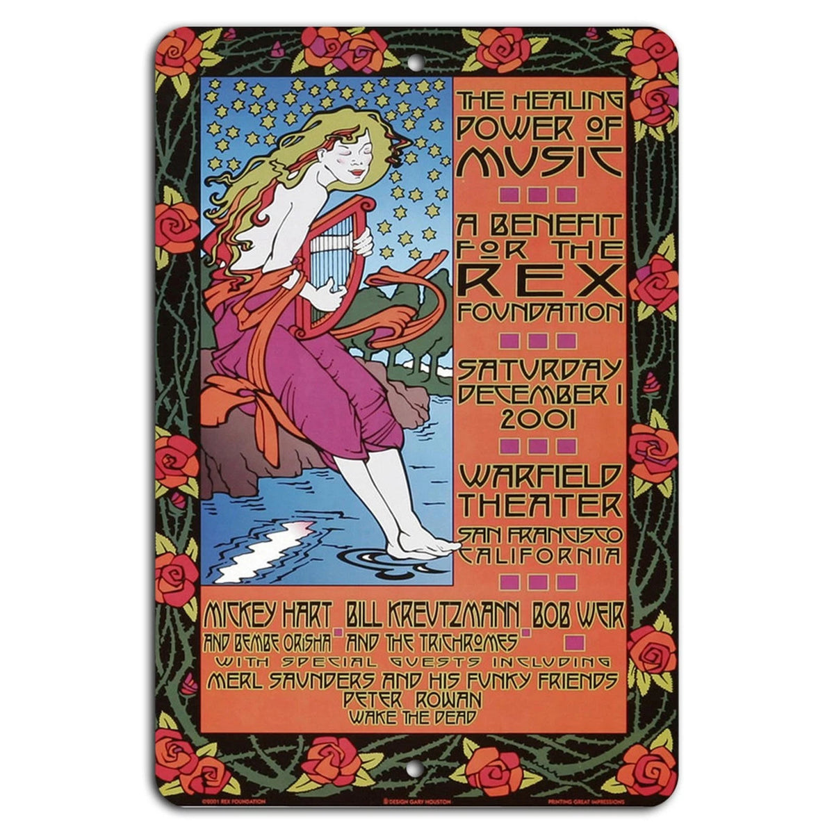 Healing Night Rustic Musical Aluminum Sign — product artwork