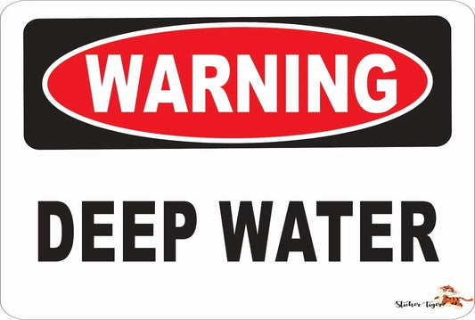 Deep Water Funny Novelty Street USA Made Aluminum Sign — product artwork