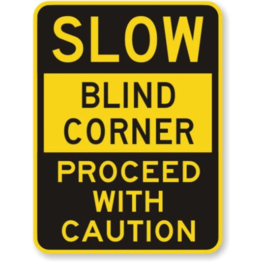 Blind Corner Aluminum Sign — product artwork
